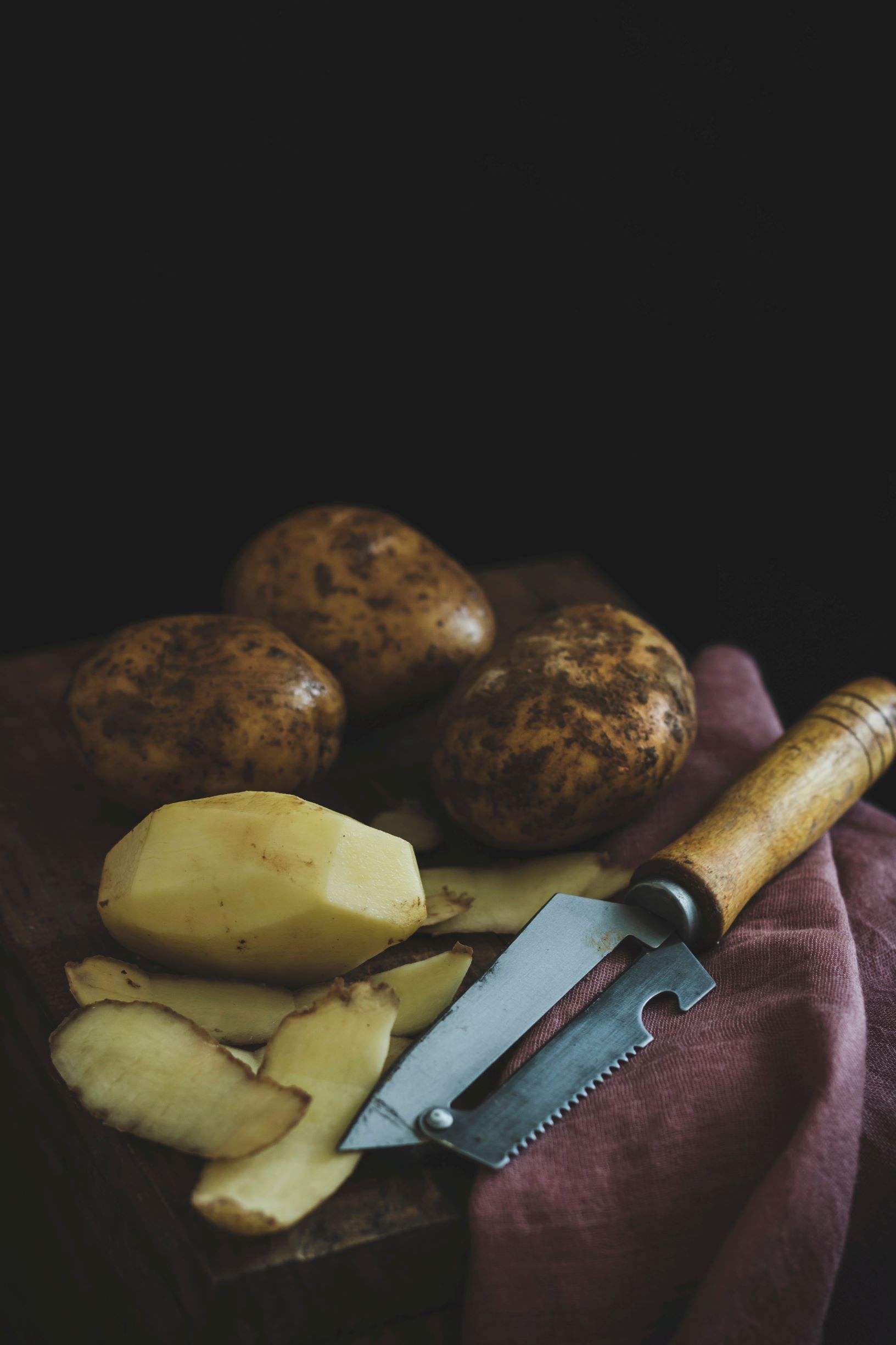 homemade peeled potato chips